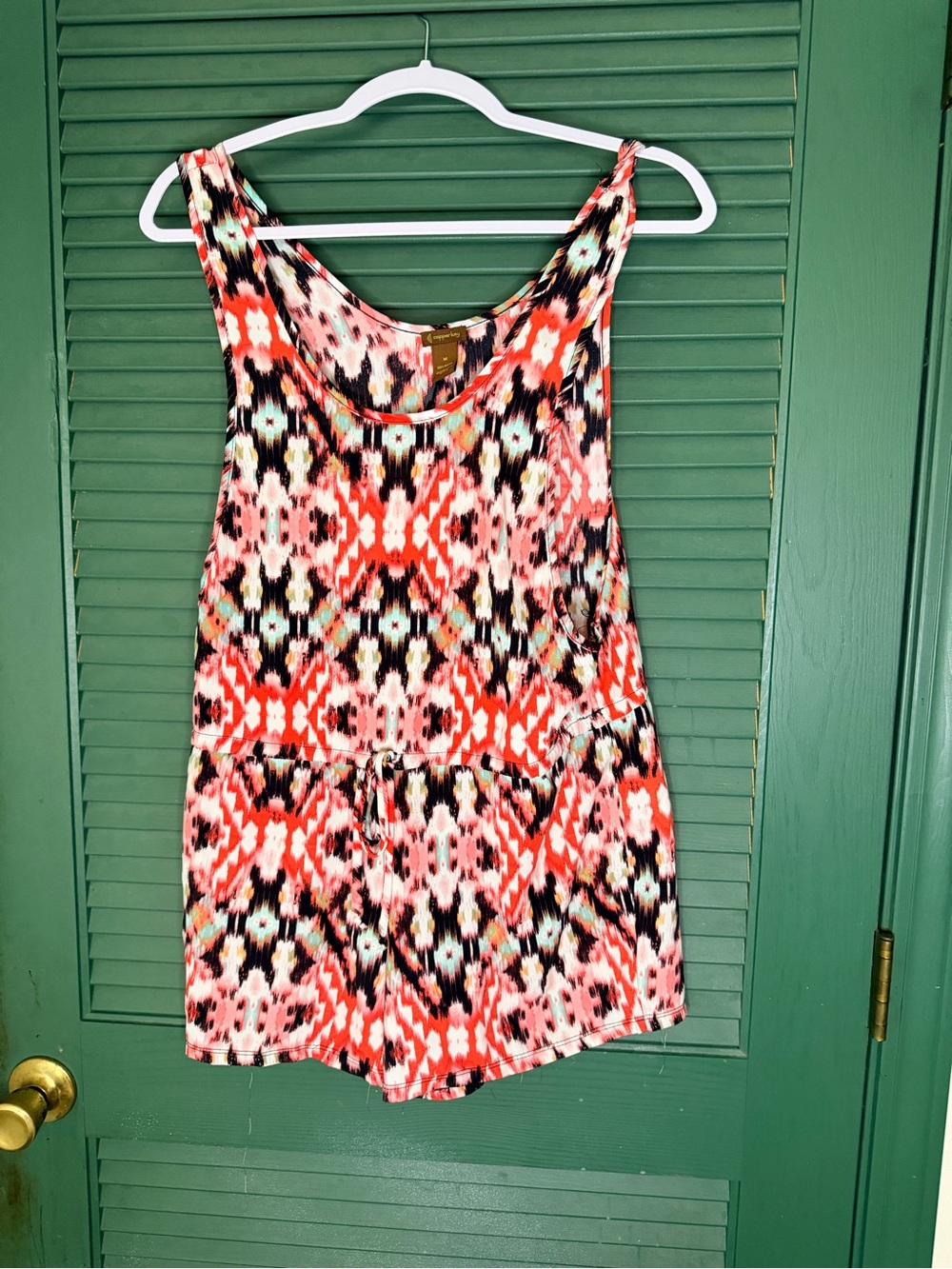 Copper Key Pink & Coral Printed Sleeveless Romper